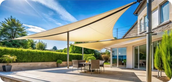 Triangle Sun Shade Sail, vedenpitävä, UV-suoja, 3x3m, beige