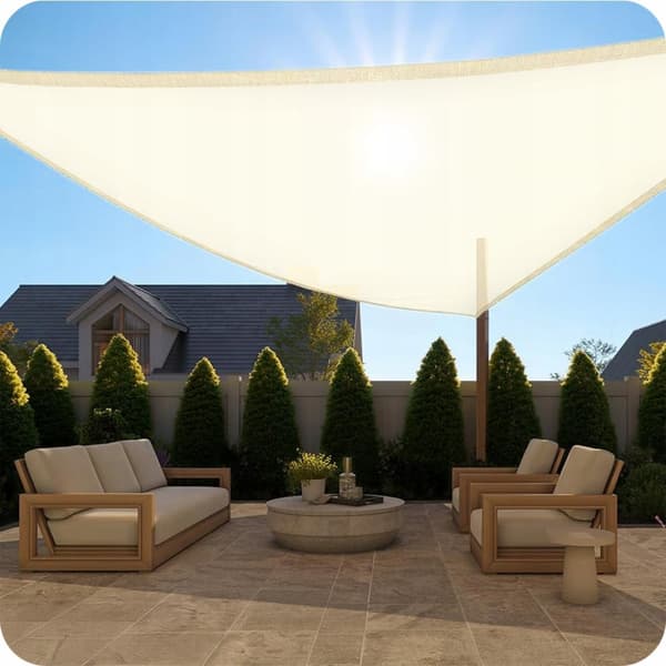 Triangle Sun Shade Sail, vedenpitävä, UV-suoja, 3x3m, beige