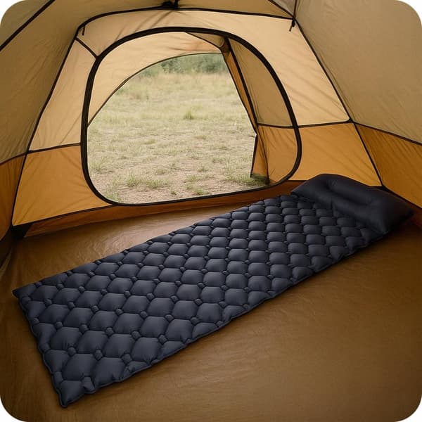 Campingluftmadras med pude – Ultralet, kompakt 190x60cm