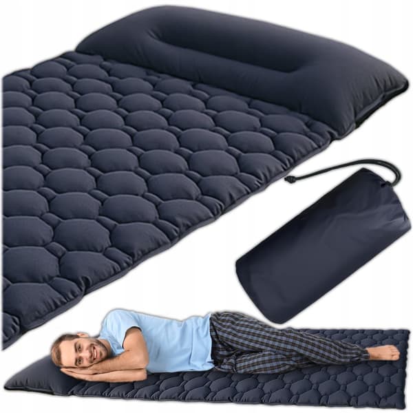 Campingluftmadras med pude – Ultralet, kompakt 190x60cm