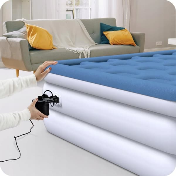 Elektrisk luftpumpe 12V/230V med tømmefunksjon og 3 dyser