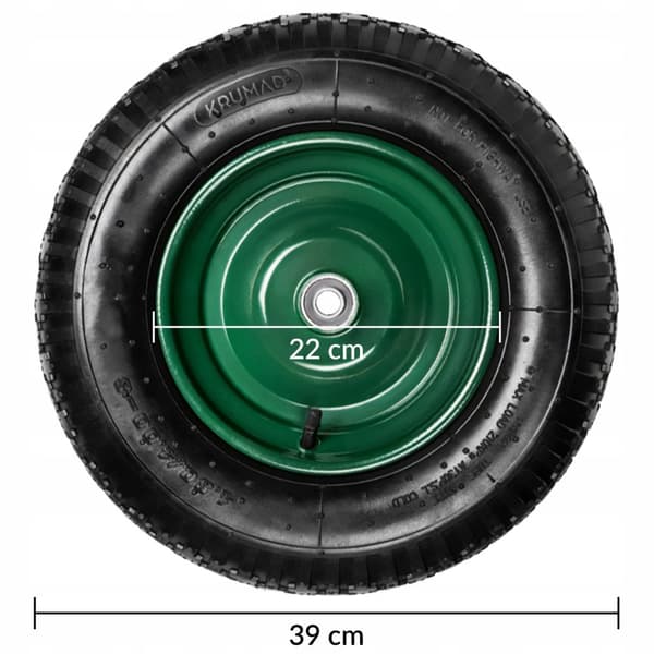 Trillebårhjul 4,80/4,00-8, slitesterk, 200 kg belastning