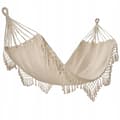 Miniatyrbillede 2 af 9: Boho Style Beige hængekøje med frynser, 150 x 190 cm