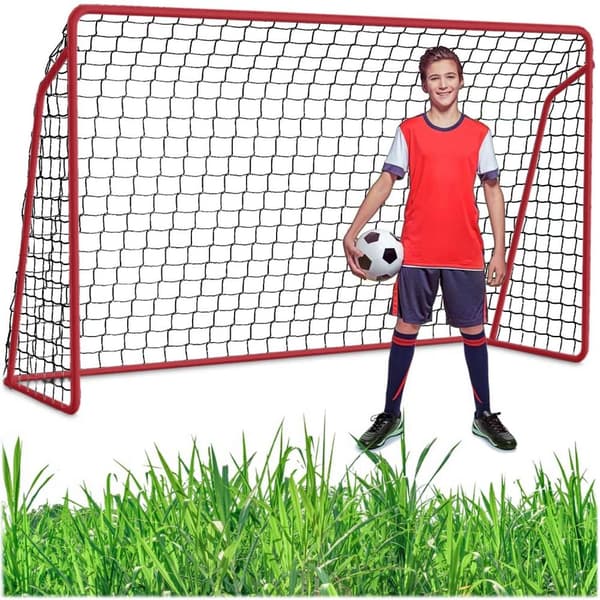 Bærbart fotballmål i metall for barn, 240x150x90 cm med staker
