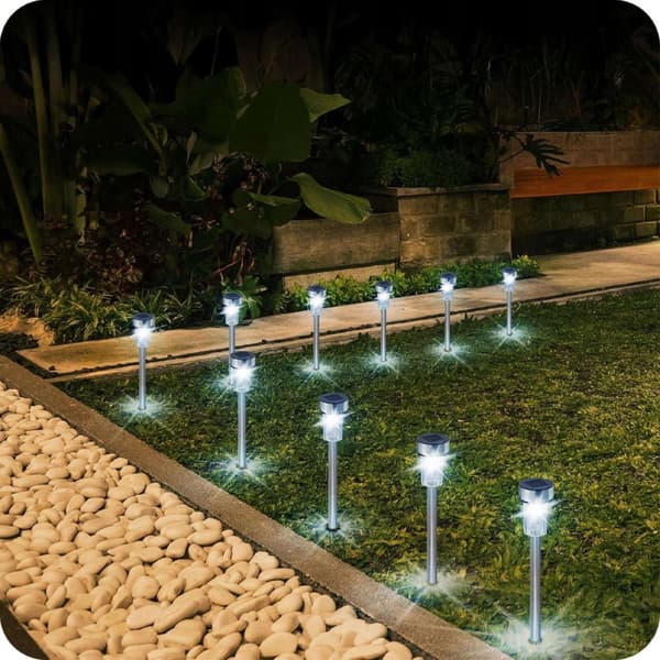 Solar Garden LED-lys, værbestandig, sett med 6