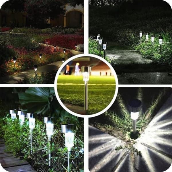 Solar Garden LED-lys, værbestandig, sett med 6