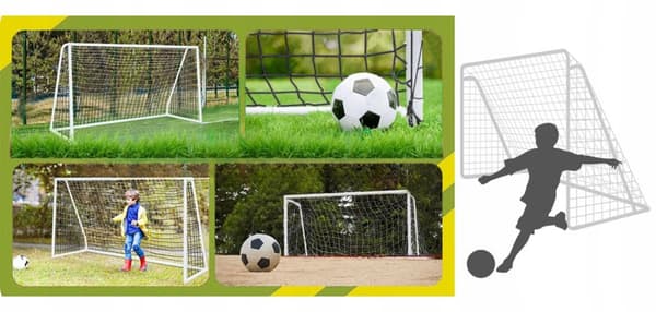 Bærbart fotballmål i metall for barn – 213x150x90 cm