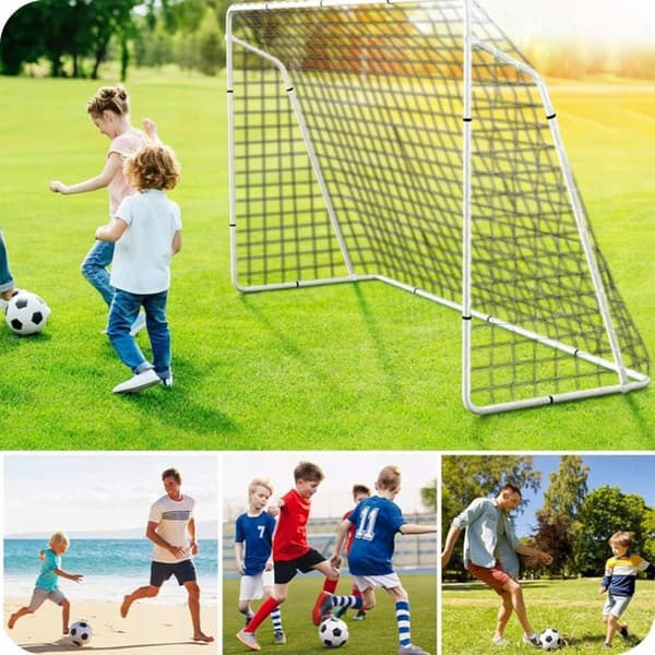 Bærbart fotballmål i metall for barn – 213x150x90 cm