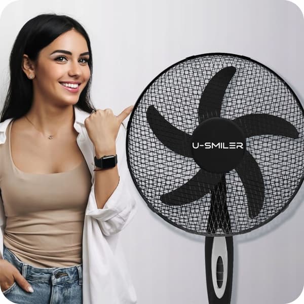 Golvfläkt med 3 hastigheter, tyst, 90° oscillation
