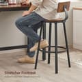 Miniatyrbillede 6 af 7: Barstole, køkkenstole, sæt med 2 høje barstole med ryglæn, stålstel, 73 cm højt sæde