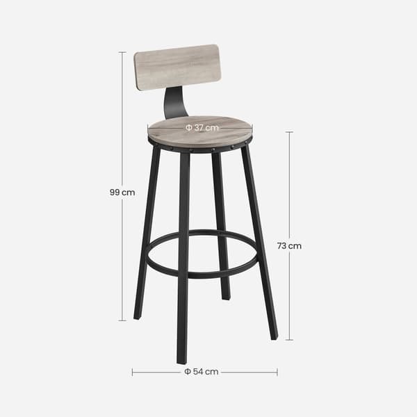 LBC026B02 Barstolar, Köksstolar med metallram, Sitthöjd 73,2 cm, Enkel montering