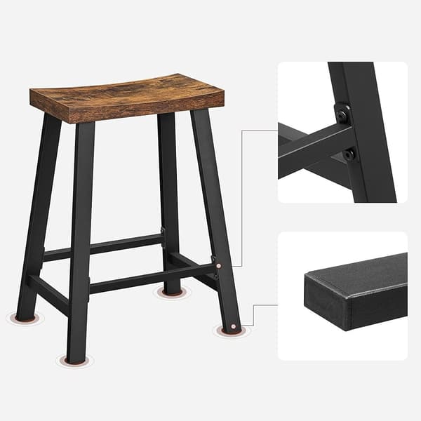 Sæt med 2 barstole med buet sæde Køkken Spisestue Study Industrial Design 46,2 x 33 x 60 cm