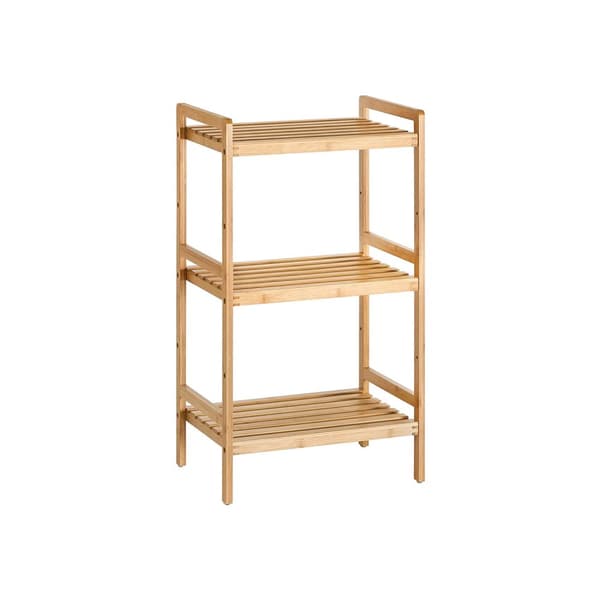 3-lags bambus opbevaringsstativ til badeværelse, køkken, soveværelse, 45 x 31,5 x 80 cm, naturlig BCB073N01