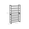 Miniatyrbilde 6 av 6: 8-lags skostativ, sett med 2 stablebar 4-lags skoholder, metallskooppbevaring med justerbart netting