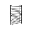 Miniatyrbilde 1 av 6: 8-lags skostativ, sett med 2 stablebar 4-lags skoholder, metallskooppbevaring med justerbart netting