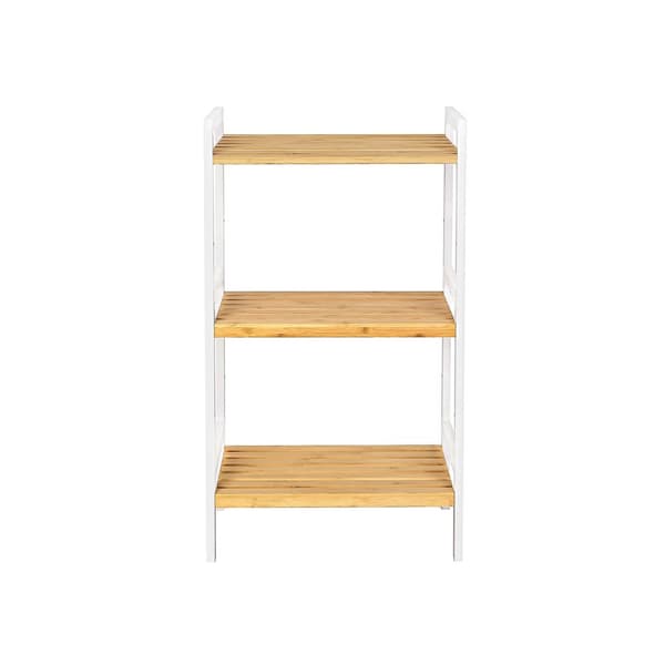 3-lags bambus opbevaringsstativ til badeværelse, køkken, soveværelse, 45 x 31,5 x 80 cm Naturlig korn