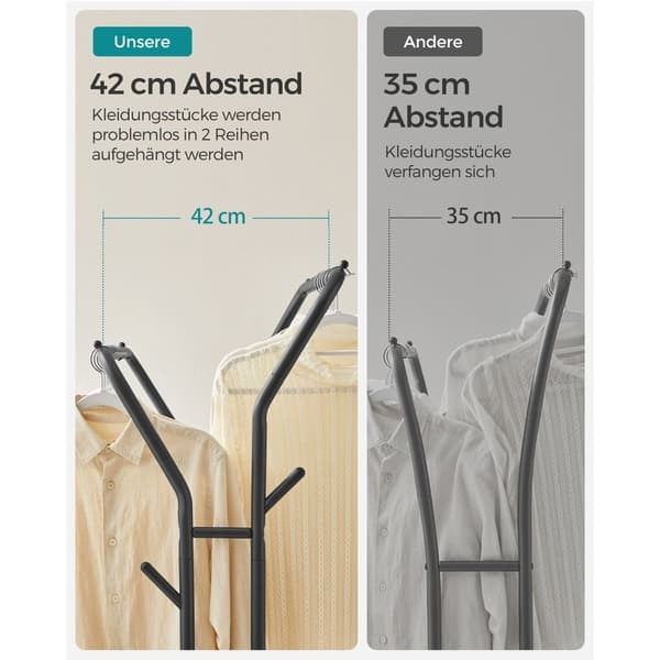 Klesstang, klesstativ, dobbel kleshengestang, kraftig metallramme, med hjul