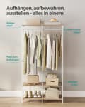 Miniatyrbillede 4 af 7: Bærbar garderobe, sammenklappeligt skab, fritstående tøjstativ, skabsorganisering