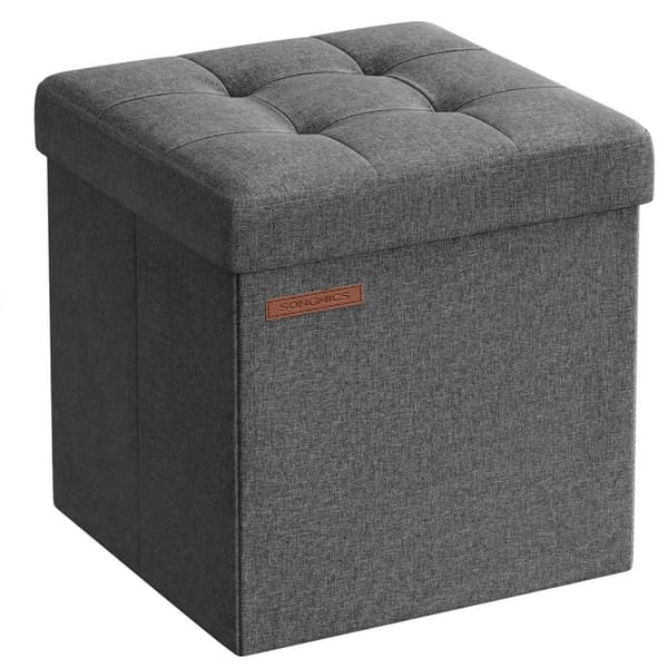 Krakk med oppbevaringsplass, liten sammenleggbar benk, 30 x 30 cm fotskammel, oppbevaringsboks