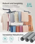 Miniatyrbild 4 av 7: Clothes Airer 4 Tier Folding Wing Clothes Airer med hjul 63,5 x 128 x 173 cm Stor Enkel montering
