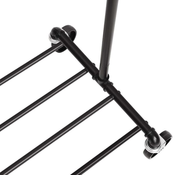 Kraftig metallklesstativ på hjul, holder 90 kg, industridesign, klesstativ med 1 klær