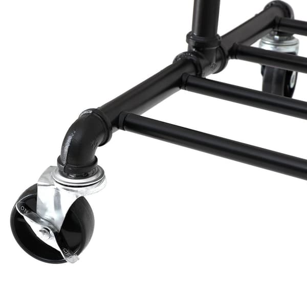 Industriell klesstativ på hjul, Maksimal belastning på 110 kg, dobbel kleshengestang, Heavy Duty