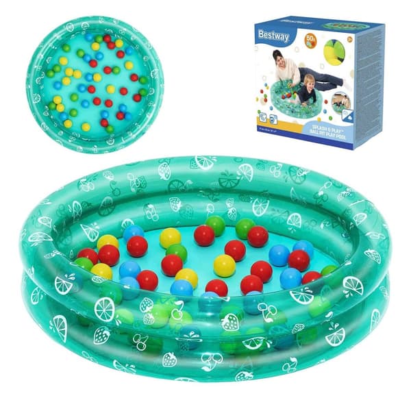 Oppustelig pool til børn med bolde 91x20cm Bestway 51141