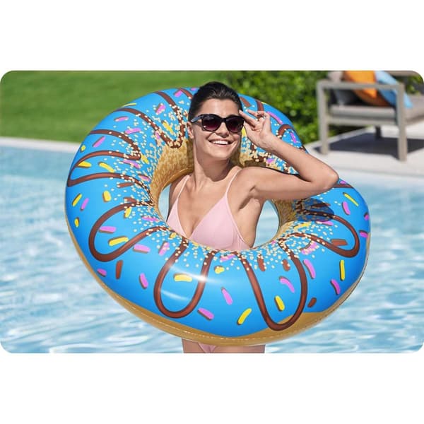 Oppustelig strandring til svømning blå Donut 107cm BESTWAY
