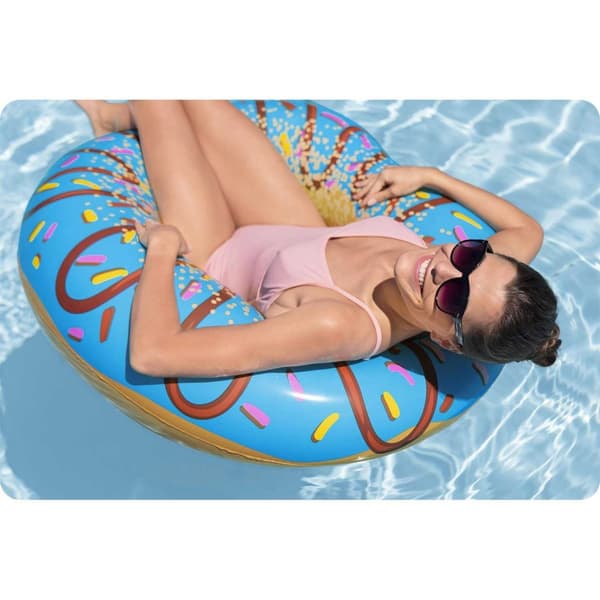 Oppustelig strandring til svømning blå Donut 107cm BESTWAY