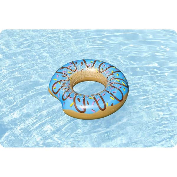 Oppustelig strandring til svømning blå Donut 107cm BESTWAY