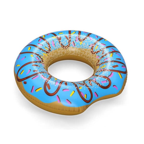 Oppustelig strandring til svømning blå Donut 107cm BESTWAY