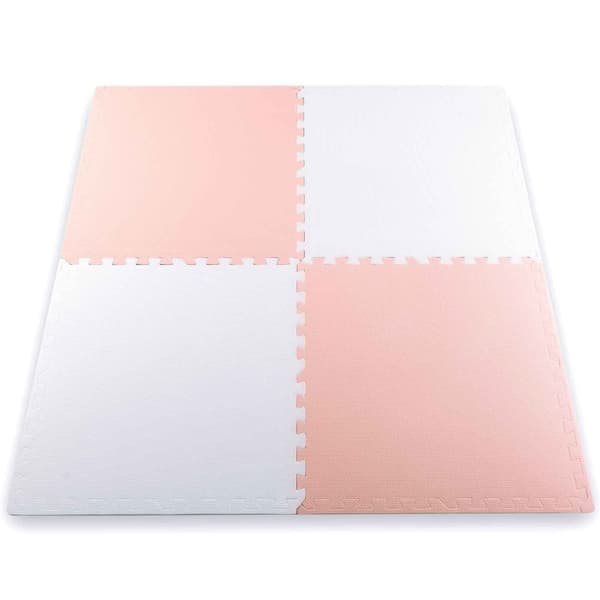 Ricokids stor skumpuslemåtte 60x60 cm 4 stk. fersken og hvid