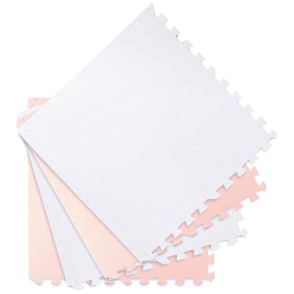 Ricokids stor skumpuslemåtte 60x60 cm 4 stk. fersken og hvid