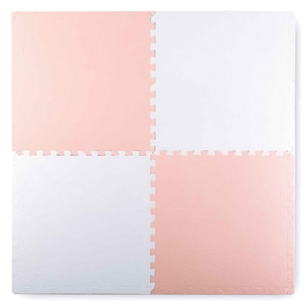 Ricokids stor skumpuslemåtte 60x60 cm 4 stk. fersken og hvid