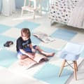 Pikkukuva 9 / 9: Ricokids iso vaahtomuovi pulmamatto 60x60 cm 4 kpl sinivalkoinen