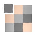 Pikkukuva 4 / 7: Iso vaahtomuovi pulmamatto Ricokids 180x180cm 9 kpl harmaa-persikka
