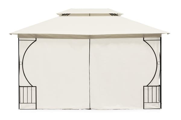 Luksus beige havepavillontelt Lysthus 3x4 m med myggenet og fulde vægge MultiGarden
