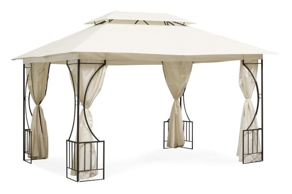 Luksus beige havepavillontelt Lysthus 3x4 m med myggenet og fulde vægge MultiGarden