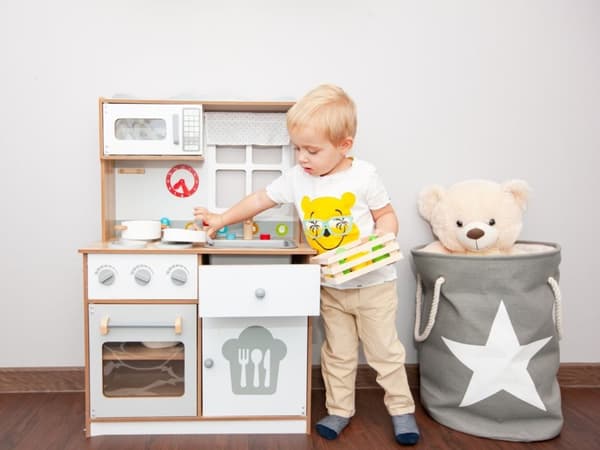 Legekøkken i træ til børn med ekstra tilbehør, ECOTOYS