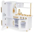 Pikkukuva 4 / 10: Suuri puinen leikkikeittiö lapsille, valkoinen ja kulta, ECOTOYS