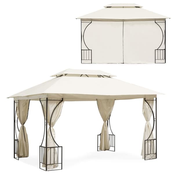 Havepavillontelt Lysthus 3x4 m med Sidevægge Beige MultiGarden