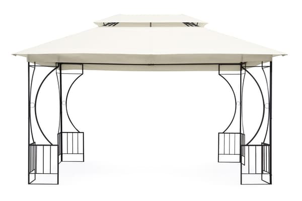 Hage Paviljong Telt Lysthus 3x4 m med Sidevegger Beige MultiGarden