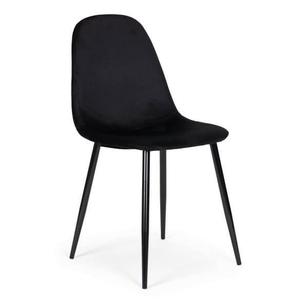 Sæt med 4 fløjlsstole til spisestue og stue Sort ModernHome