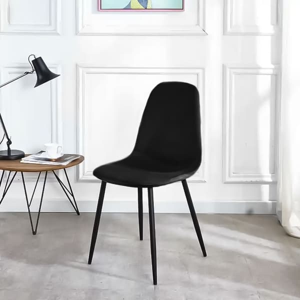 Sæt med 4 fløjlsstole til spisestue og stue Sort ModernHome