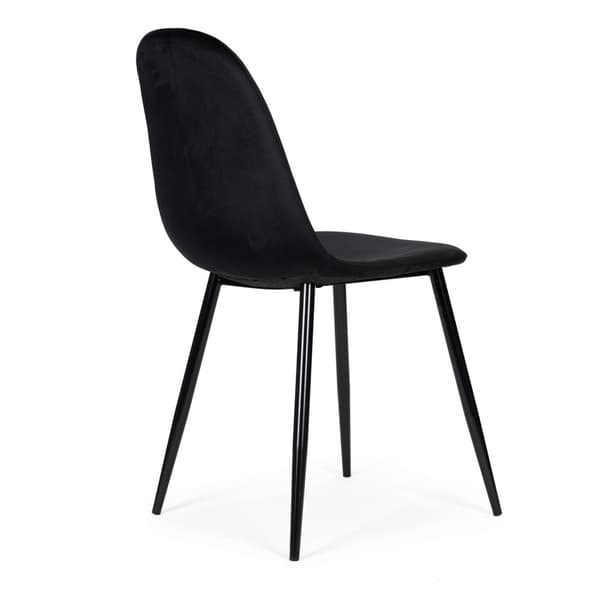 Sæt med 4 fløjlsstole til spisestue og stue Sort ModernHome