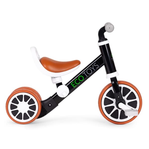 Balansesykkel med pedaler 2i1 svart ECOTOYS