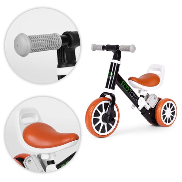Balansesykkel med pedaler 2i1 svart ECOTOYS