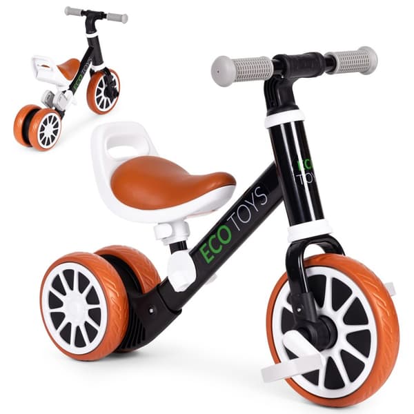 Balansesykkel med pedaler 2i1 svart ECOTOYS