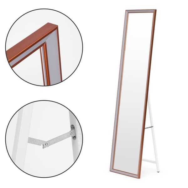 Stort stående spejl, 148 cm, aluminiumsramme, foldbart, ModernHome