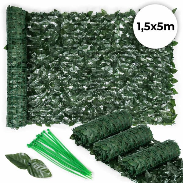 Kunstig efeuhæk, 500x50 cm, grøn altanafdækning, afdækning
